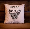 Coat of Arms Wedding Cushion Established Available with YOUR HOUSE Personalised Personalized Custom Cotton Anniversary Medevil Caslte
