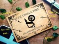 Sleeping Beauty Spinning Wheel Wedding Guestbook Personalised Personalized Perfect for Spindle and Fairytale Weddings Scrapbook Album