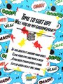 Time To Suit Up Bracelet Superhero Will You Be My Best Man,Groomsman,Paige Boy, Bridesmaid, Usher, Maid of Honour, Comic Book Wedding Bags