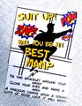 Suit Up Bracelet Comic Book Will You Be My Best Man, Usher, Groomsman, Paige Boy, Bridesmaid Maid of Honour Favors Favours Wedding Party Bag