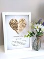 Couples Map Framed Print!Personalised Personalized With Name and Date! Wedding,Paper Anniversary,Engagement Gift, Present, Honeymoon Travels