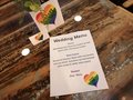 Rainbow Love Heart Wedding Menu,Table Name & Name Place LGBTQ Pride Themed Weddings, Parties, Events,Table Decorations,Custom Gay Name Card