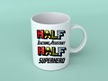 Half Teacher, Half Superhero Mug!School Gift, Teaching Assistant Teacher Present Superhero Comic Themed Super Teacher End of Year Gift