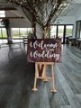 Welcome to our Wedding Board Sign Entrance Signage Personalised Personalized Custom Rustic Wood Effect Perfect for Easel Shabby Chic