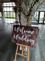 Welcome to our Wedding Board Sign Entrance Signage Personalised Personalized Custom Rustic Wood Effect Perfect for Easel Shabby Chic