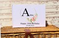 Floral Alphabet Birthday Guestbook Personalised Personalized Custom Letters 21st, 18th, 30th, 40th, 50th, 60th White Birthday Book