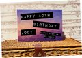 Purple Geometric Birthday Guestbook 18th, 21st, 30th, 40th, 50th, 60th, 70th, 80th, 90th Personalised Personalized Book Photots and Messages