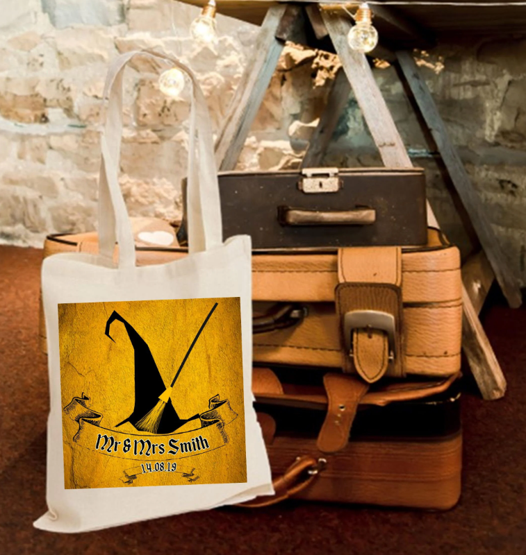 Wizard Wedding Tote Bag Personalised Personalized!Perfect For Wizard Wedding, Parties,Mummy Tote Bag Wizard Hat Bag Castle Medevil Wedding