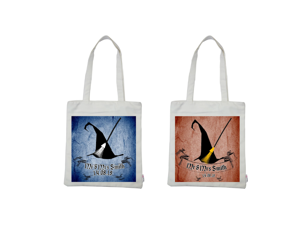 Wizard Wedding Tote Bag Personalised Personalized!Perfect For Wizard Wedding, Parties,Mummy Tote Bag Wizard Hat Bag Castle Medevil Wedding