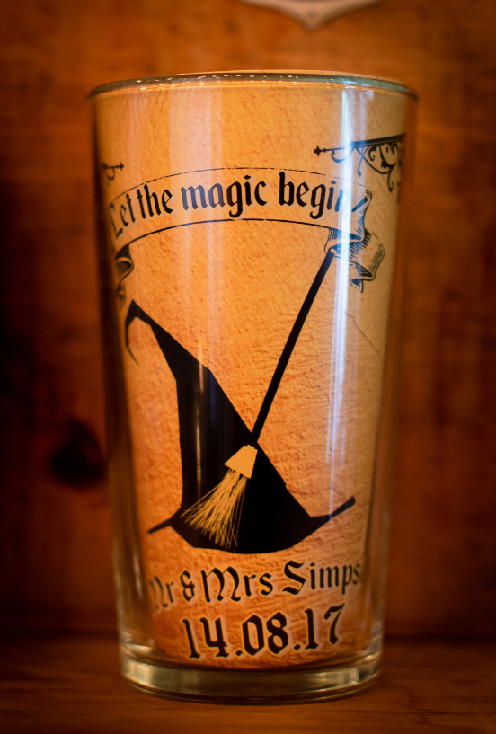 Wizard Beer Glasses Personalised perfect for wizard weddings, castle weddings, favours, thank you gifts, birthday, Christmas