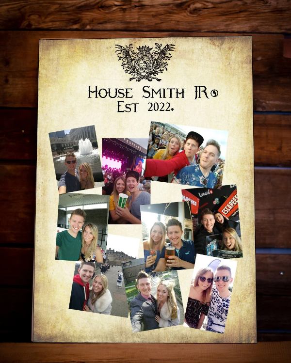 Coat of Arms Photo Collage Correx Birthday Board Established Wedding Castle Party Display Board Personalised Personalised Custom Medevil