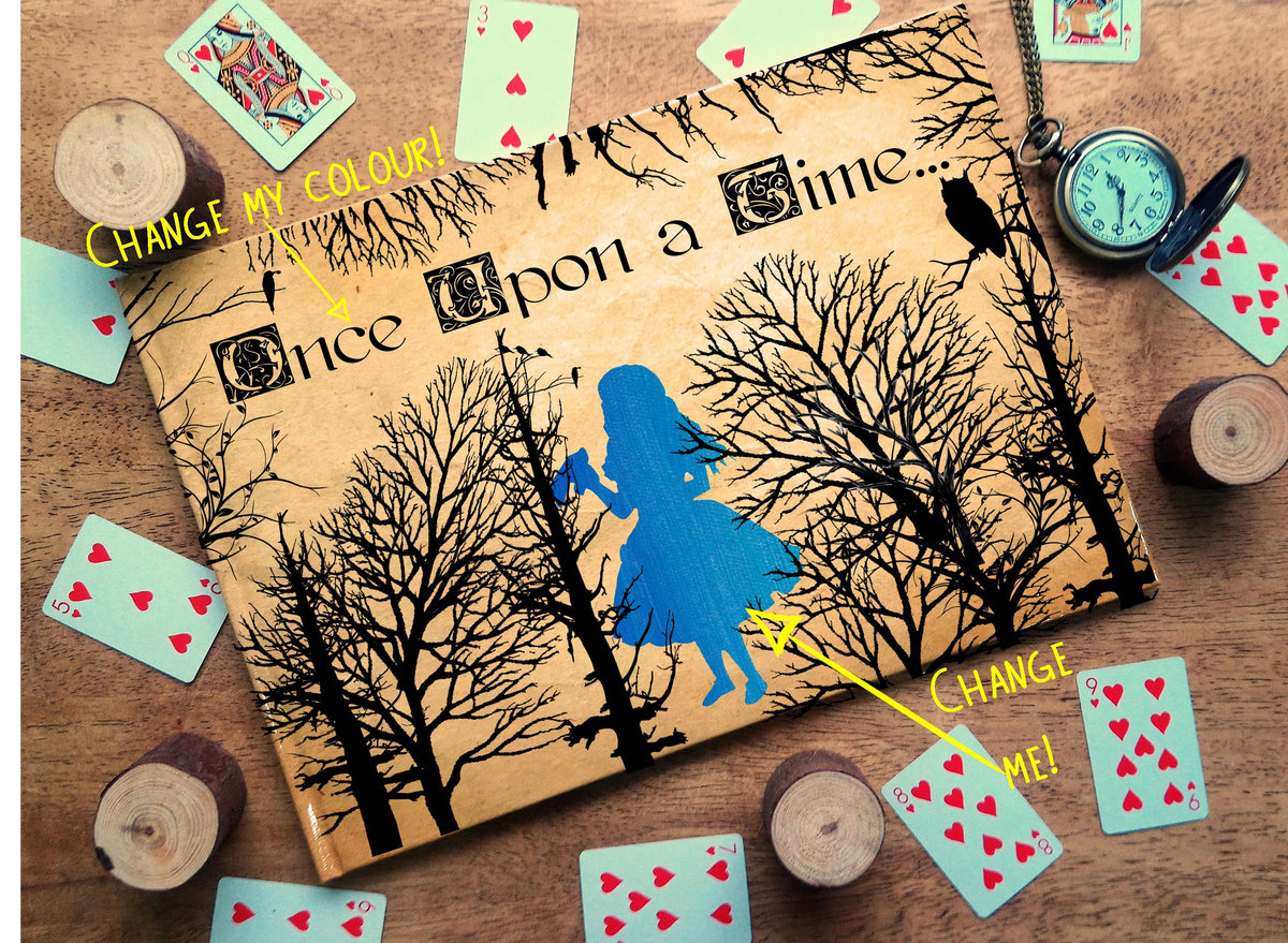 Alice in Wonderland Woodland Wedding Guestbook Personalised Personalized Perfect for Wonderland and Fairytale Weddings Scrapbook Album