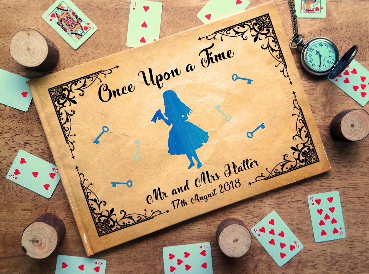 Alice in Wonderland Wedding Guestbook Curious Personalised Personalized Perfect for Wonderland and Fairytale Weddings Scrapbook Album