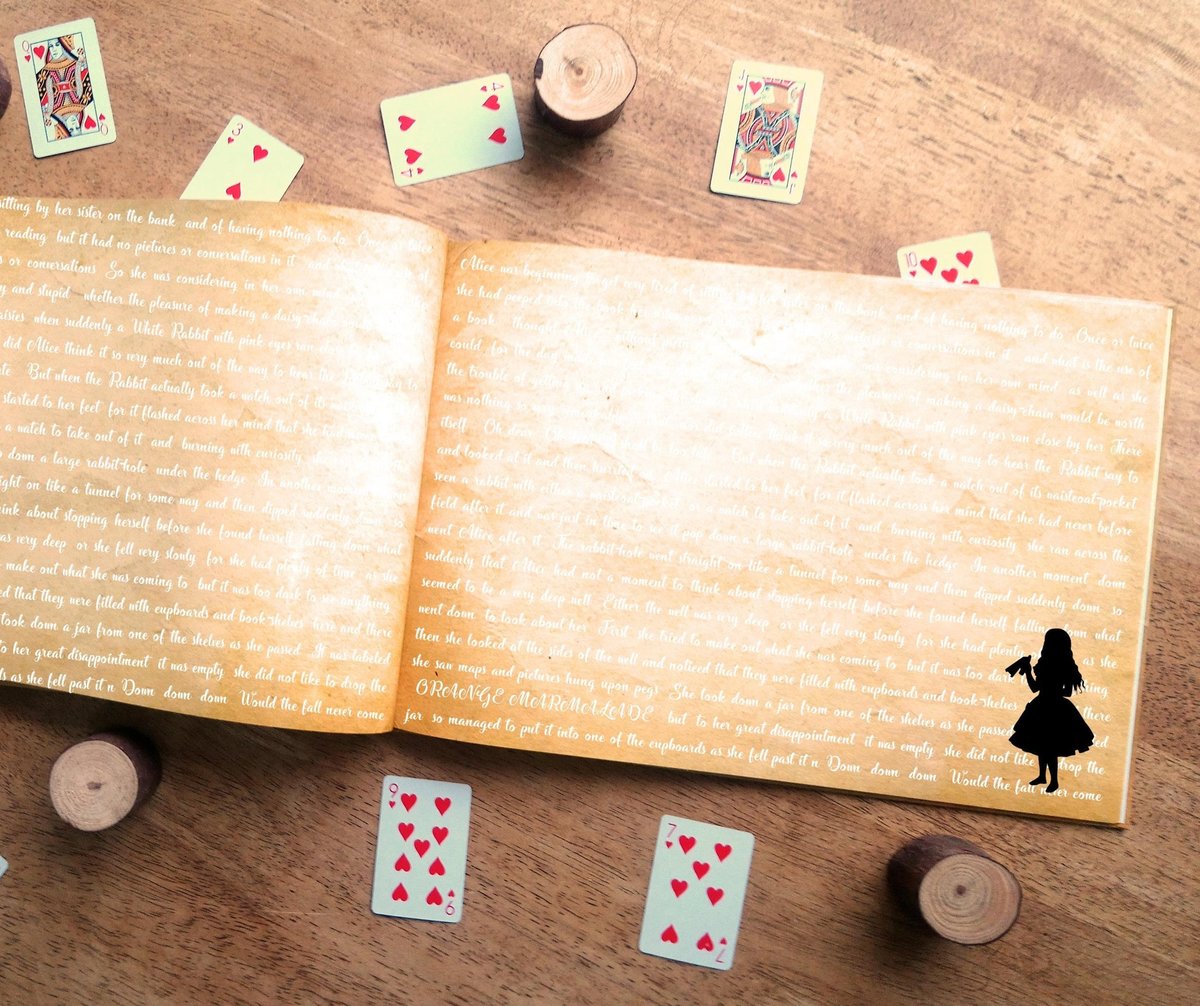 Alice in Wonderland Story Book Wedding Guestbook Personalised Personalized Scrapbook, Note Book, Photo Album, Engagement,Birthday
