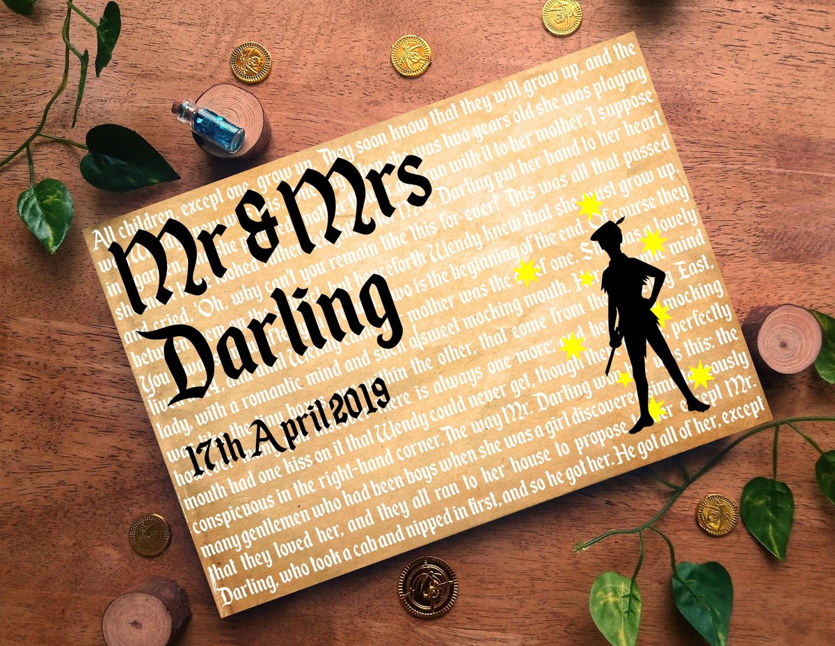 Peter Pan Neverland Storybook Wedding Guestbook Personalised Personalized Perfect for Pirate and Fairytale Weddings Scrapbook Album