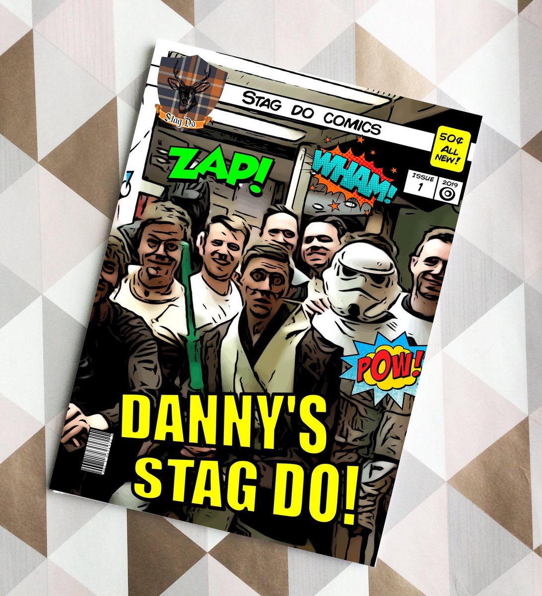 Stag Do Comic Book Style Photo Memory Book Personalised Personalized Scrapbook, Note Book,Photo Album, Engagement, Superhero Wedding