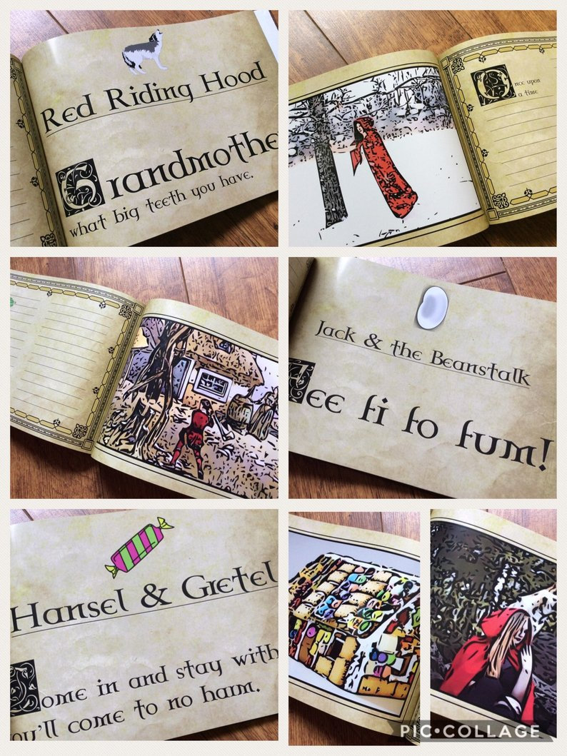 Once Upon a Time Fairytale Book.Personalised Personalized Snow White,Rapunzel,Peter Pan With Lines for Story Writing,Chapters and Images