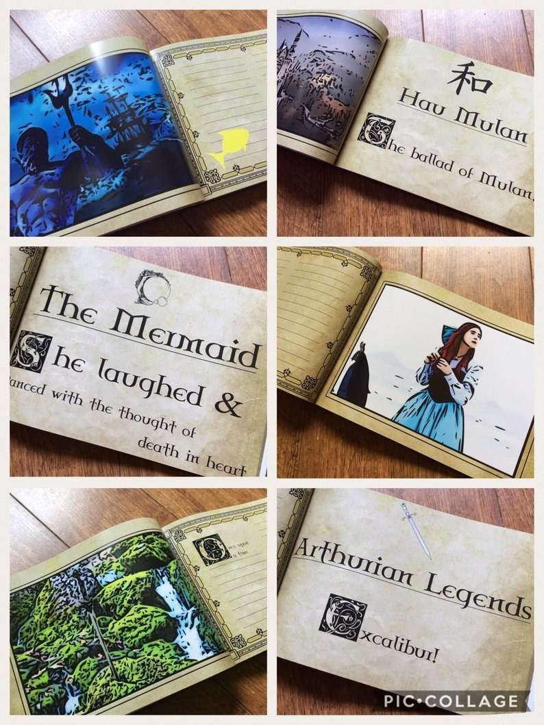 Once Upon a Time Fairytale Book.Personalised Personalized Snow White,Rapunzel,Peter Pan With Lines for Story Writing,Chapters and Images