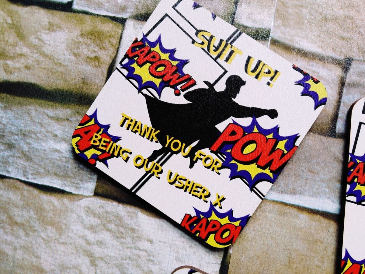 Comic Book Wedding Coaster Personalised Personalized!Will You Be My Best Man,Groomsman,Usher,Paige Boy?Superhero Wedding,Wedding Party Gift