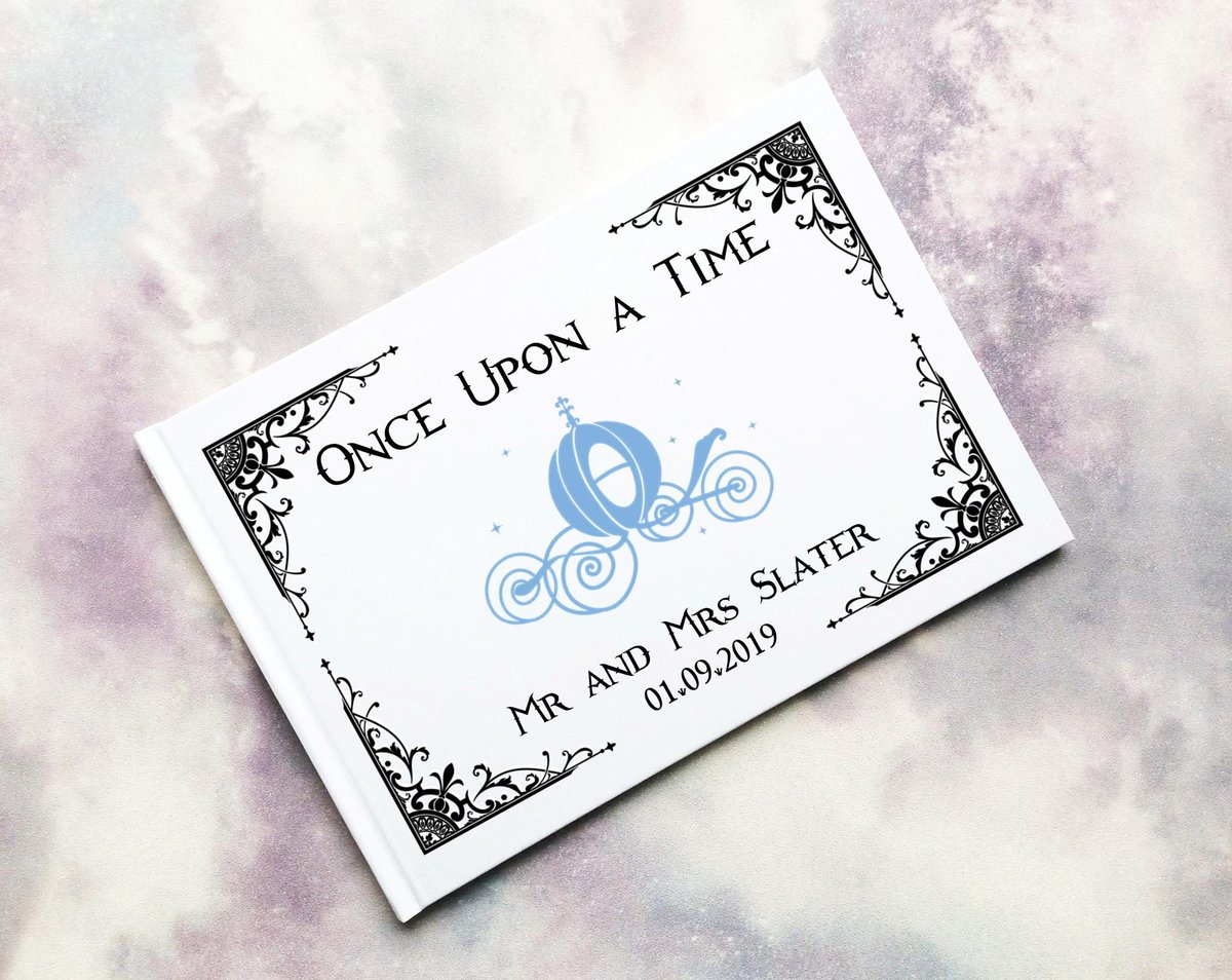 Cinderella Carriage White Wedding Guestbook Personalised Personalized Perfect for Disney and Fairytale Weddings Scrapbook Album