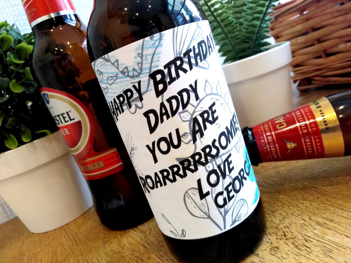 Dinosaur Beer Label 'My Daddy Mummy is Roarsome' Beer Personalised Personalized Father's Day, Dad Daddy Birthday Beer Gift Mothers Day,