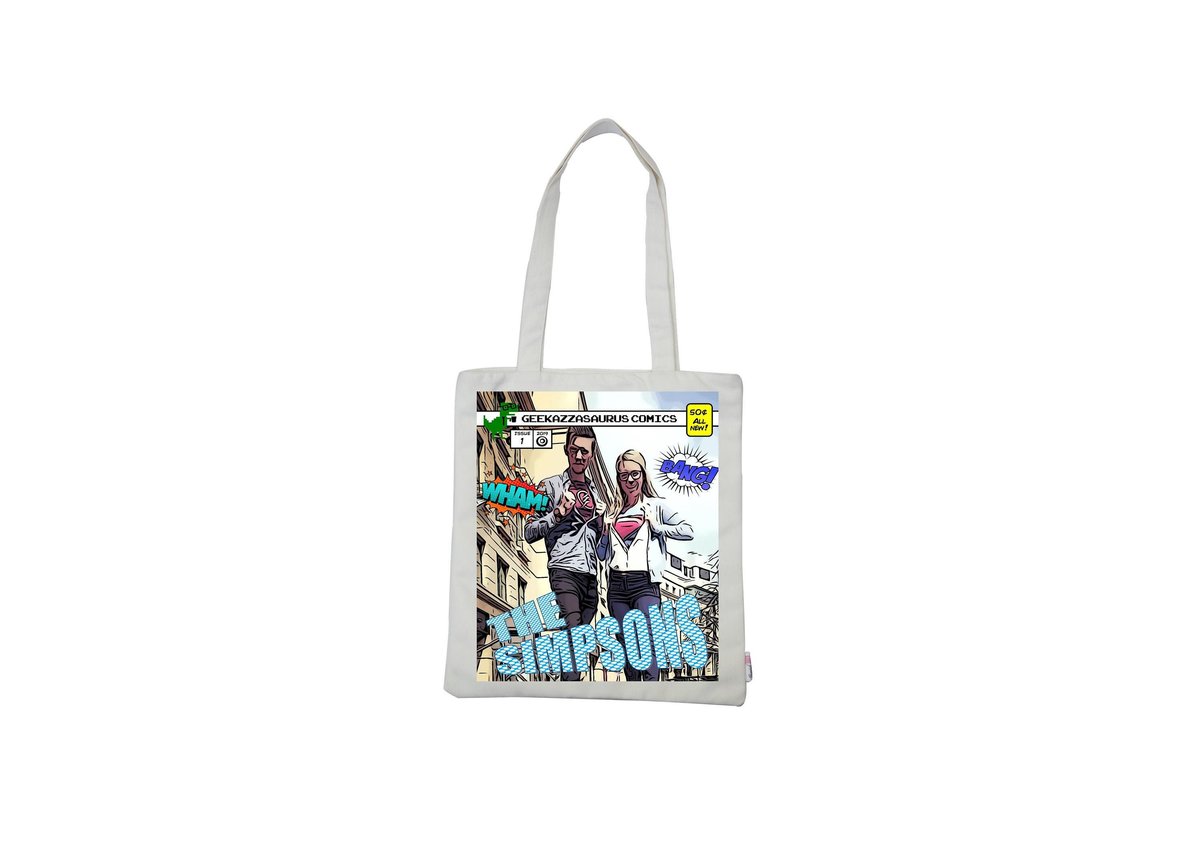 Tote Bag Superhero Comic Book Personalised Personalized!Perfect Wedding Gift,Anniversary,Engagement,Birthday Gift,Wooden Anniversary Comic