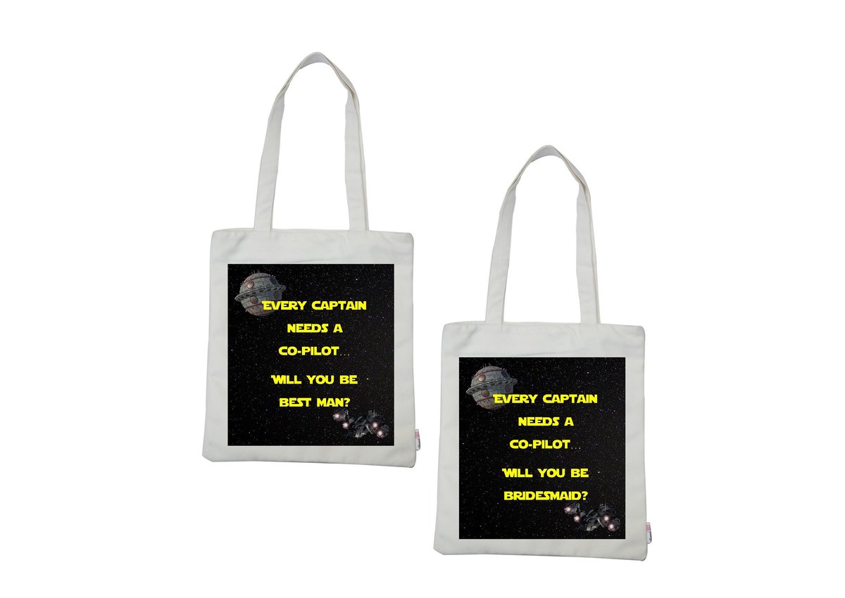 Space Tote Bag Custom Will You Be My Best Man,Bridesmaid,Usher,Paige Boy?Personalised Personalized!Perfect for Space,SCIF FI Comic Con Bag