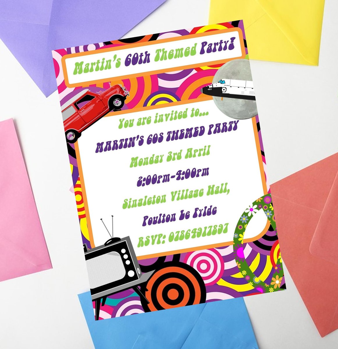Birthday Invitations Born in the 50s,60s,70s,80s,90s Personalised Personalized Custom Wedding,Save The Date Invites, Christening, Retro