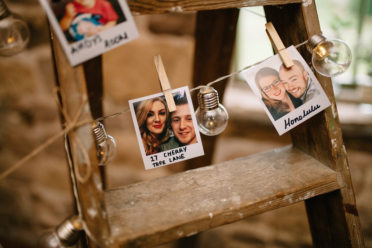 Wedding Polaroid Pictures with Pegs Perfect for Ladder Table Plan with Lights Rustic Fairytale Boho Wedding Seating Plan Chart Name Places