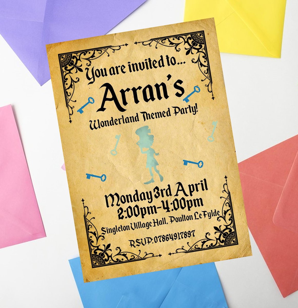 Fairytale Invites Beauty and Beast,Peter Pan,Alice,Little Mermaid,Aladdin,Rapunzel Personalized Personalised Wedding Birthday Invitations WC