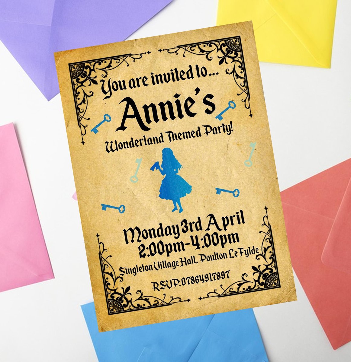 Fairytale Invites Beauty and Beast,Peter Pan,Alice,Little Mermaid,Aladdin,Rapunzel Personalized Personalised Wedding Birthday Invitations WC