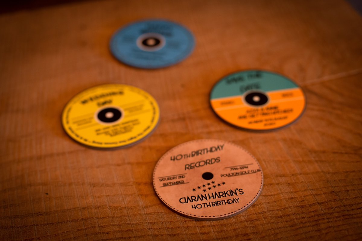 Record Wedding Vinyl Coaster LP Invitations Personalised Personalized Music Retro Themed Wedding Party Invites Favors Favours Table Gifts