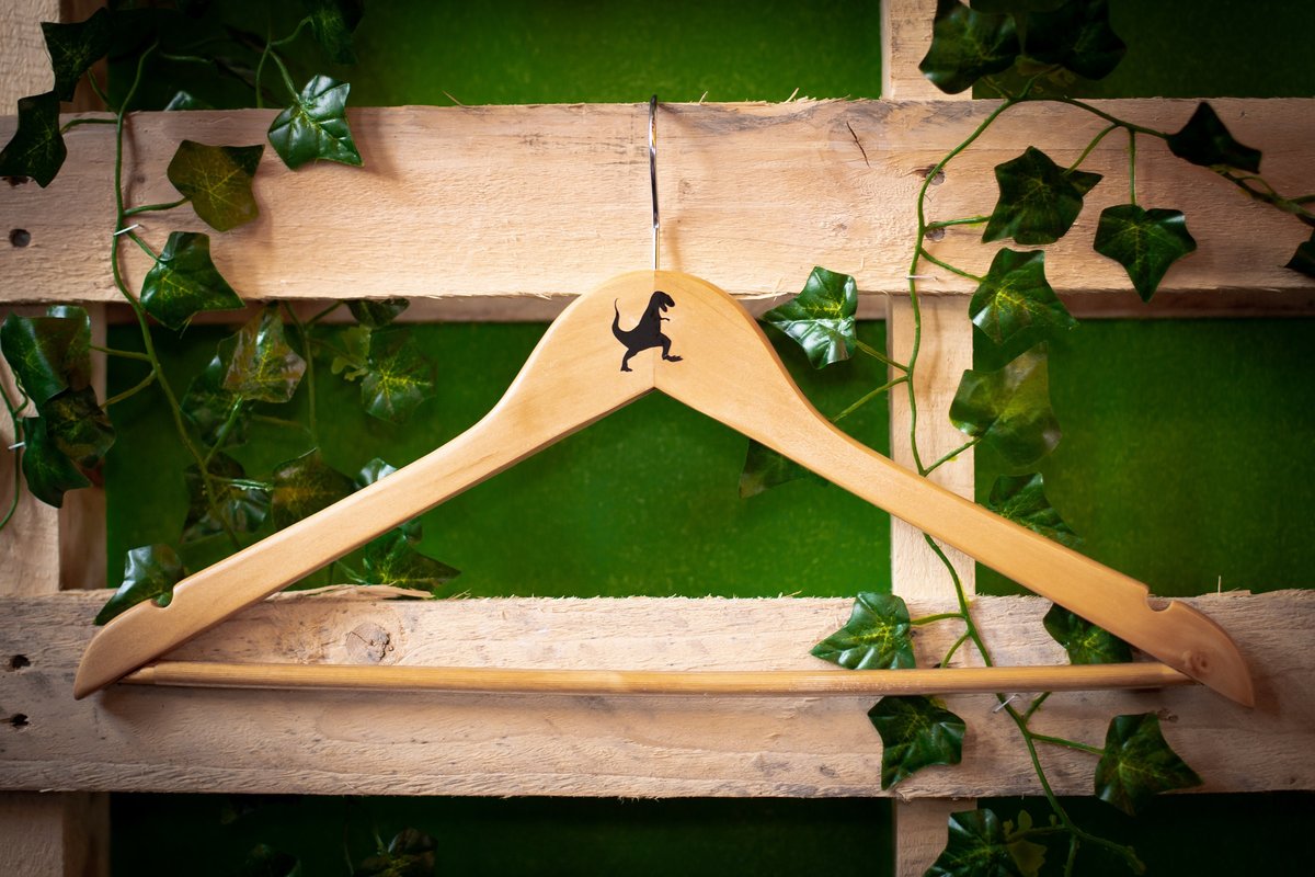 Dinosaur Hanger Wedding Party Gifts Perfect For Christenings, Page Paige Boys, Dinosaur Parties Brown and White Fathers Day Hanger Groom