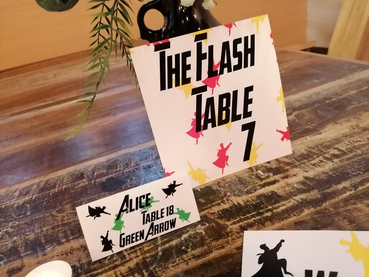 Superhero Wedding Menu,Table Name & Name Place Cards Superhero Comic Weddings, Parties, Comic Con, Events,Table Decorations,CUSTOM Name Card