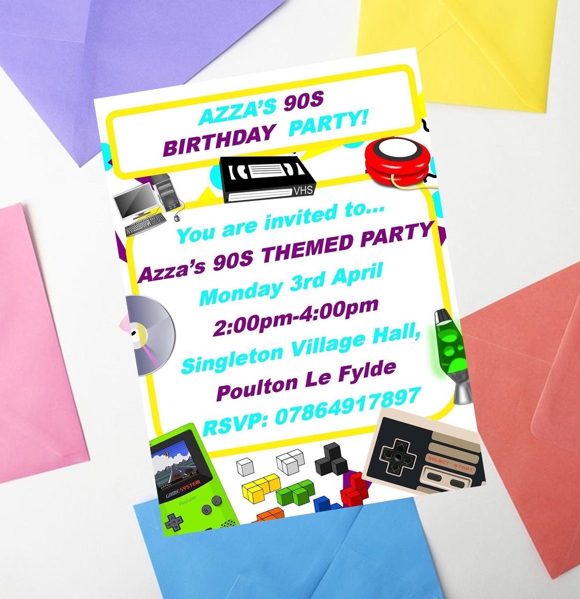 Birthday Invitations Born in the 50s,60s,70s,80s,90s Personalised Personalized Custom Wedding,Save The Date Invites, Christening, Retro