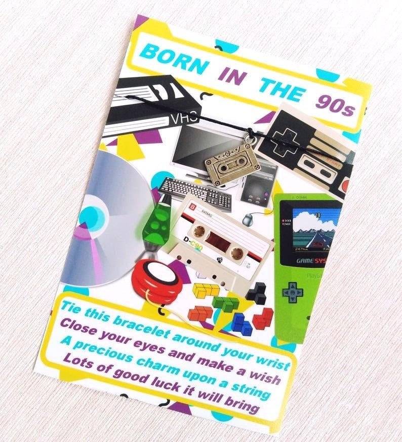 Birthday Bracelets Charm Born in the 50s 60s 70s 80s 90s Retro Keepsake Gift Fifties Sixties Seventies Disco 80s 90s Retro Party Bags Favors