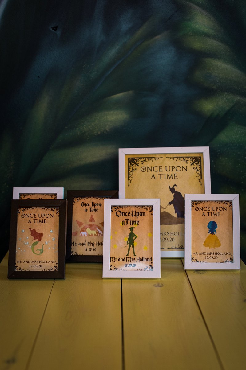 Fairytale Framed Wedding Print Beauty and Beast,Peter Pan,Alice,Little Mermaid,Aladdin,Rapunzel Cinderella Personalized Personalised Gift