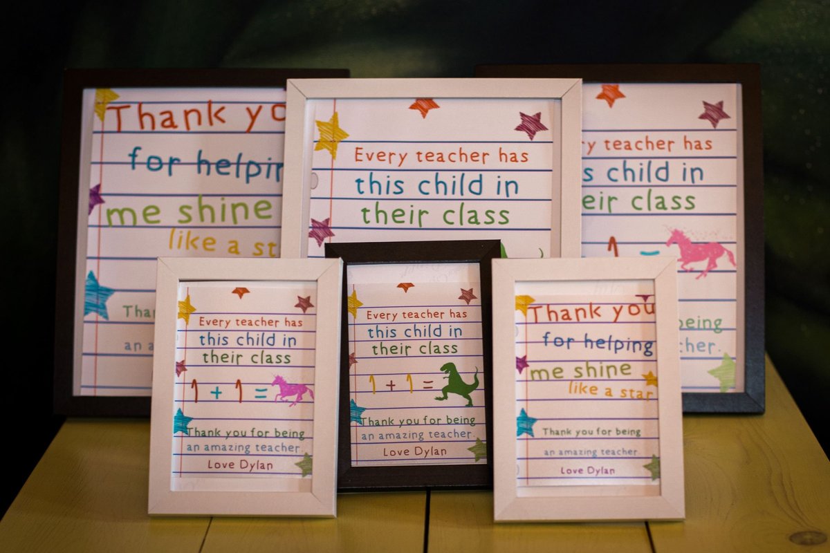 Thank You Teacher Framed Print Personalised Personalized!School Gift, Teaching Assistant,Nursery, Present, Framed Gift, Retirement Gift