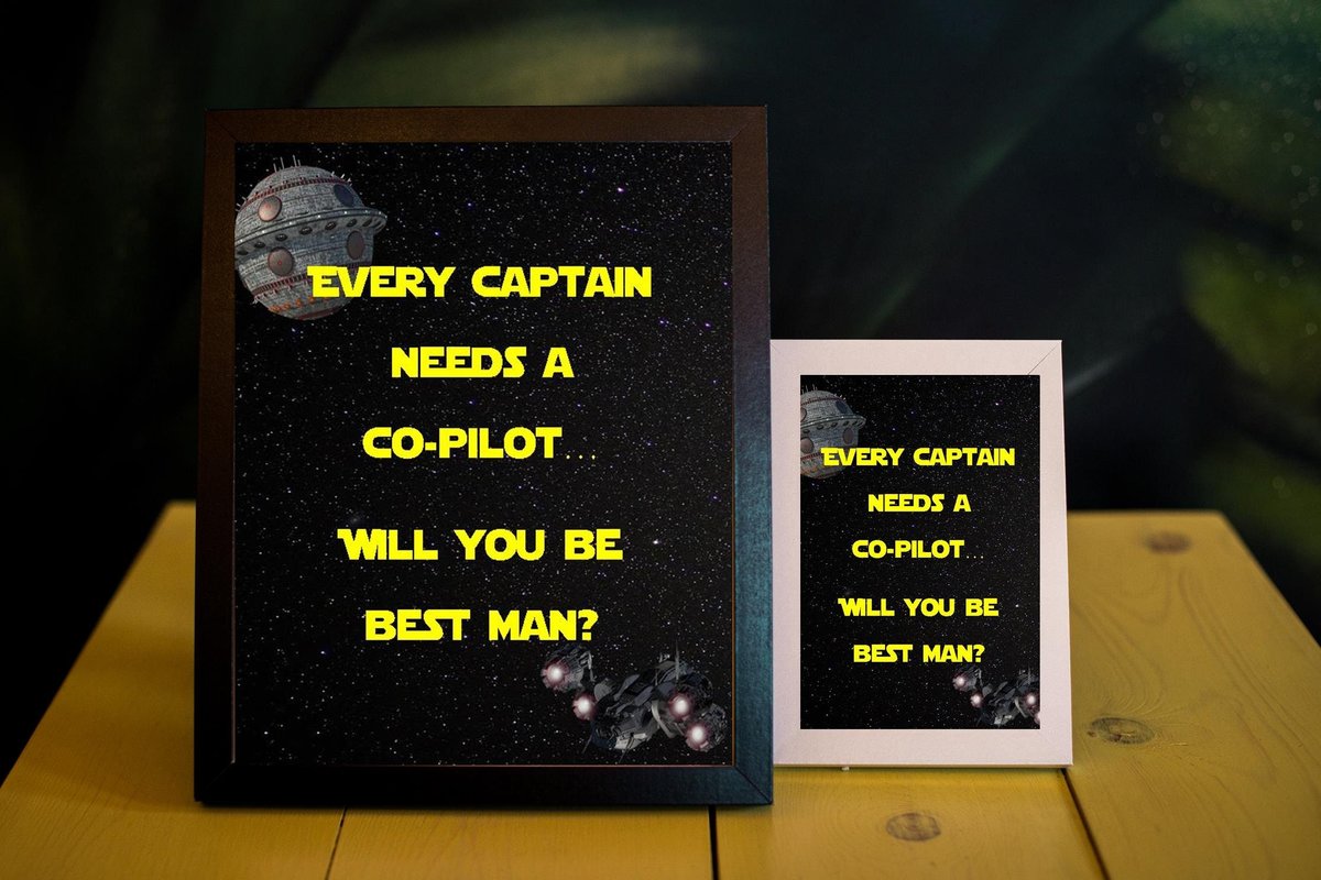 Space Framed Print Will You Be My Best Man,Groomsman,Usher,Paige Boy?Personalised Personalized!Co Pilot Captain Space, SCI FI Wedding