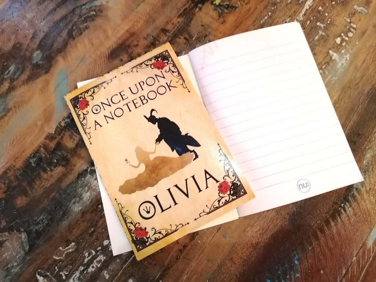 Fairytale Notebook Jotter Notepad Alice, Tinkerbell, Beauty and the Beast,Sleeping Beauty, Snow White, Aladdin, Rapunzel Personalised Color