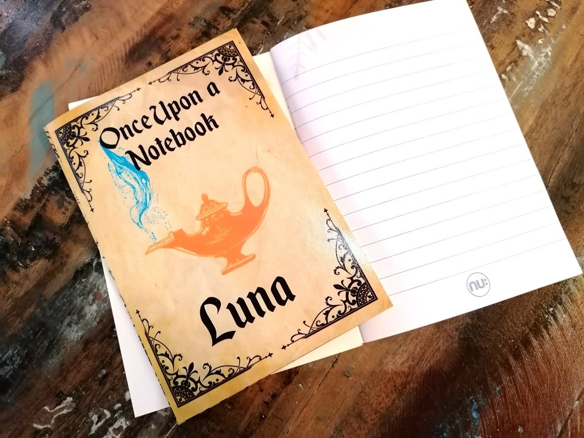Fairytale Notebook Jotter Notepad Alice, Tinkerbell, Beauty and the Beast,Sleeping Beauty, Snow White, Aladdin, Rapunzel Personalised Color