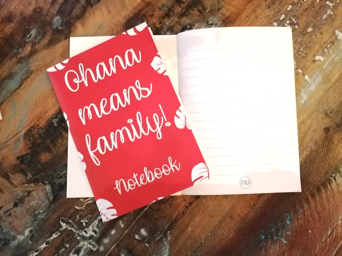 Ohana Notebook Jotter Notepad Personalised Personalized Custom Comic Books Hawaiian Lined Book Stationary Book Party Favour Favor Gift