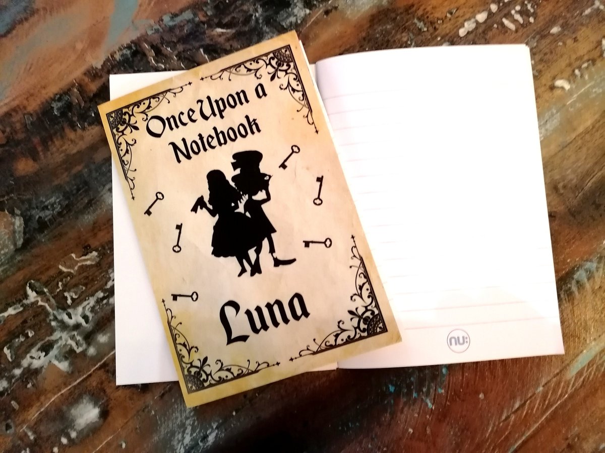 Fairytale Notebook Jotter Notepad Alice, Tinkerbell, Beauty and the Beast,Sleeping Beauty, Snow White, Aladdin, Rapunzel Personalised Sil
