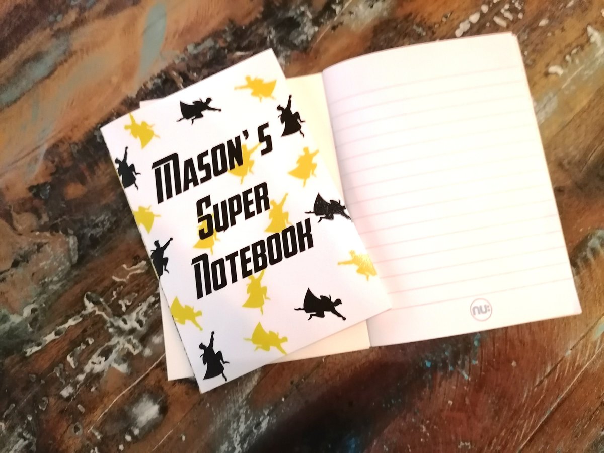 Superhero Comic Book Notebook Jotter Notepad Personalised Personalized Custom Comic Books Suit Up Lined Book Superhero Book Party Favour