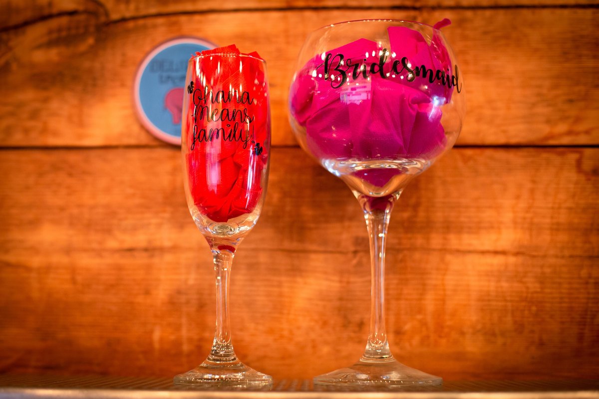 Ohana Glasses Gin Beer Wine Flute Personalised Personalized Custom Ohana Means Family Best Man Usher Bridesmaid Groomsman Bride Groom Gifts