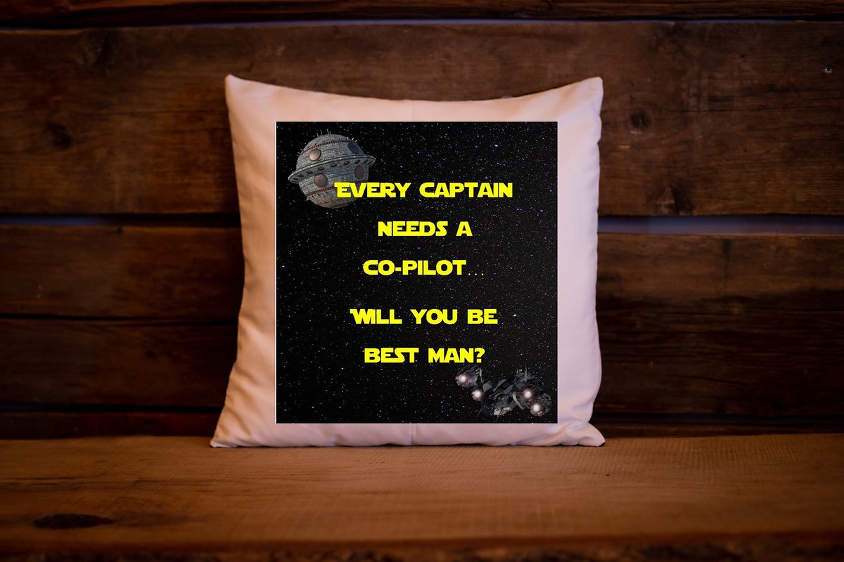 Space Themed Wedding Cushion 'Every Captain Needs A Co Pilot, Will You Be My Best Man, Paige Boy, Usher, Groomsman,Personalized Personalised