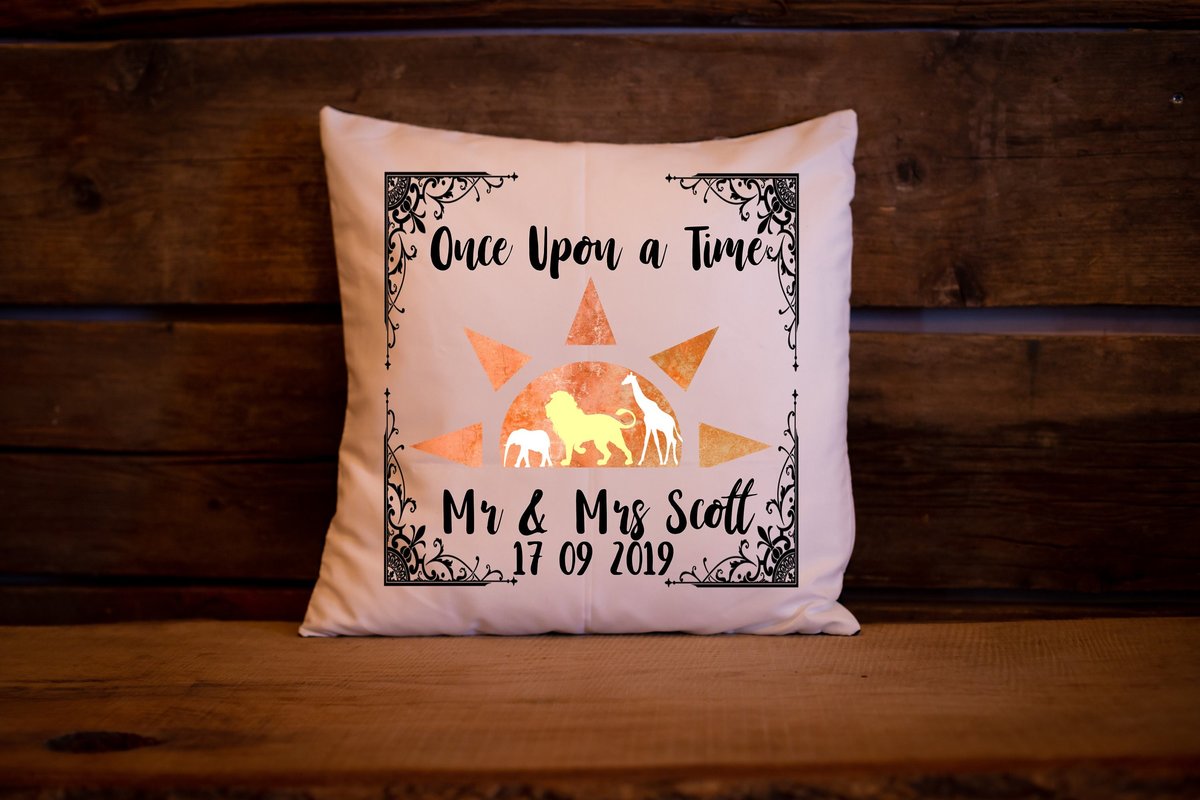 Fairytale Cushion Personalised Personalized Custom Fairytale Beauty and the Beast Wedding Engagement Sleeping Beauty Aladdin Little Mermaid
