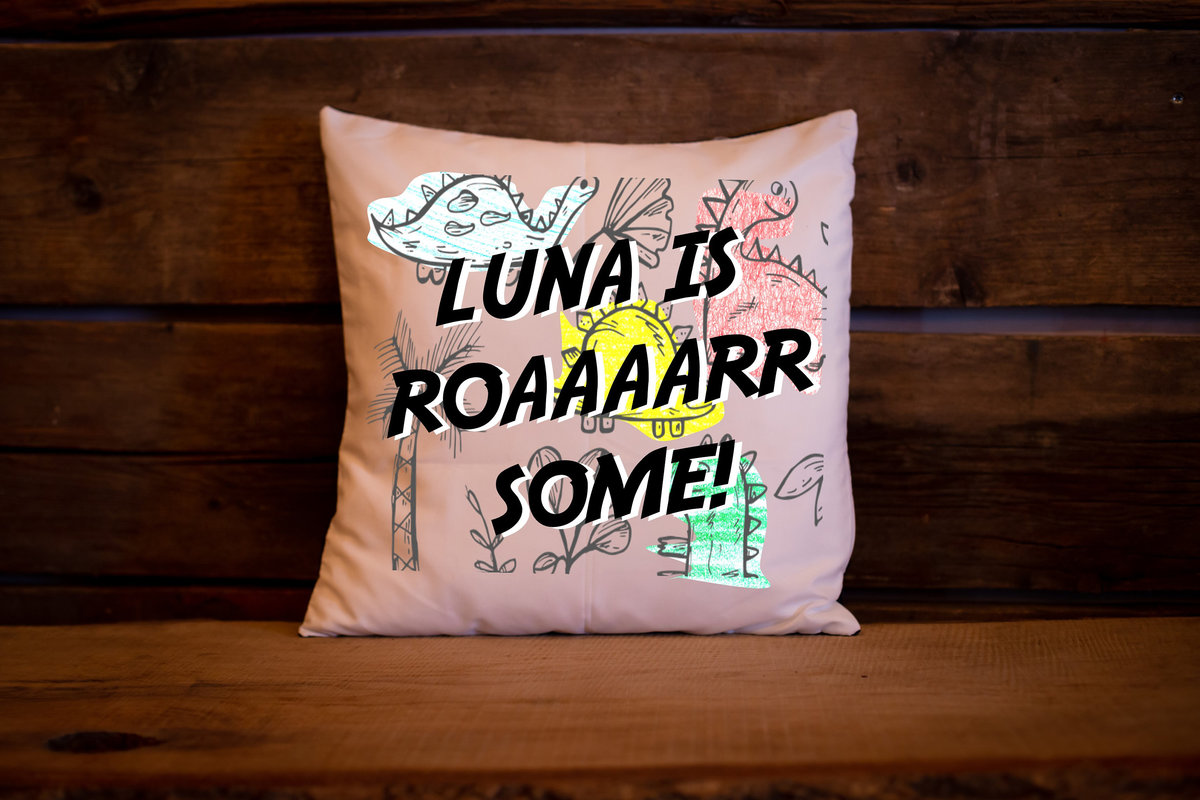 Dinosaur Cushion Personalised Personalized Custom Roarsome Name Cushion Fathers Day Grandad Cushion Dinosaur Wedding Party Gift Present