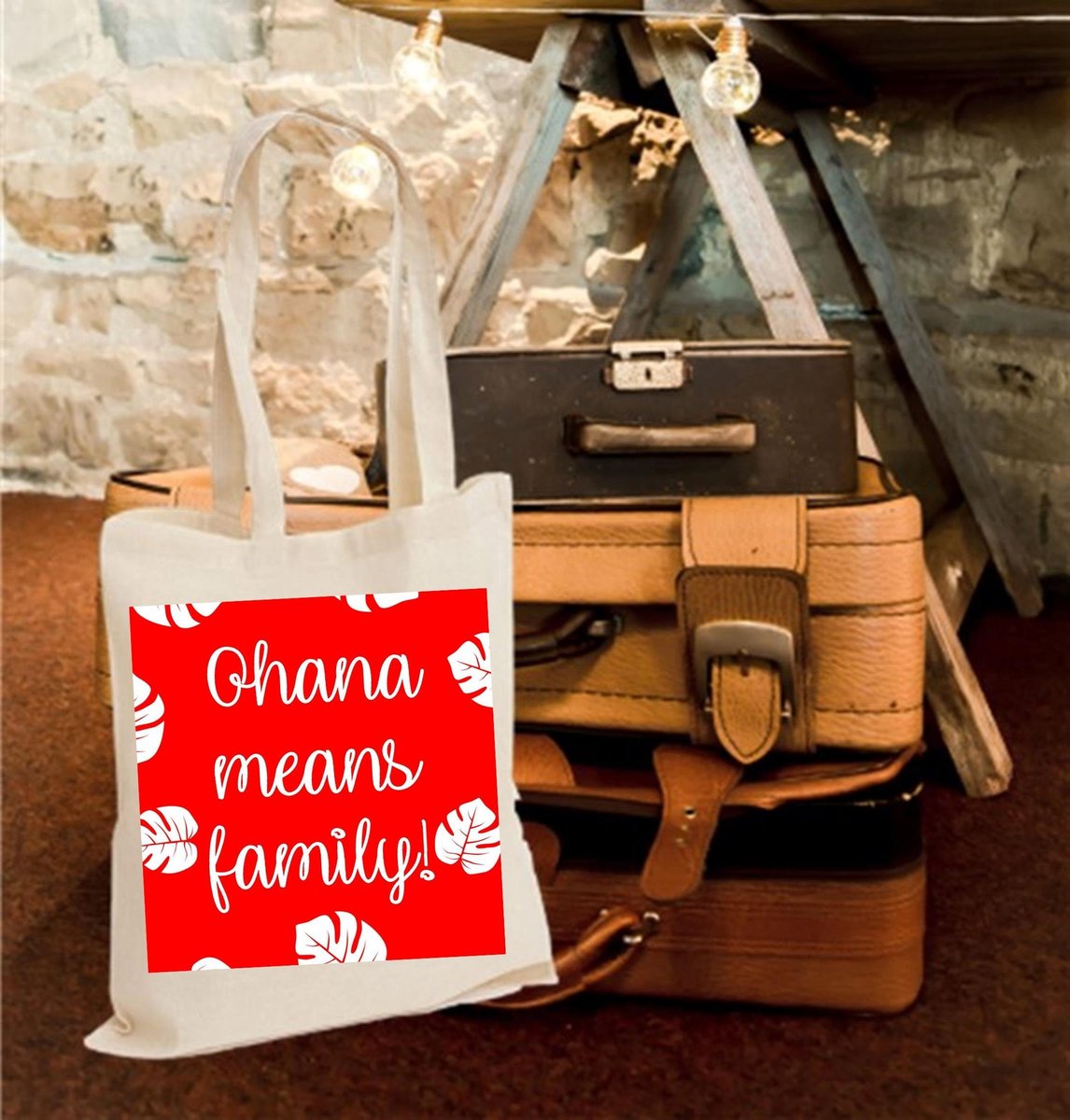 Ohana Tote Bag Personalized Personalised Children's Shopping Bag Gift, Mother's Day Gift, Ohana Means Family Gift Wedding Present Tote Bag