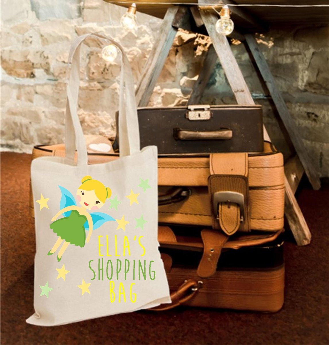 Fairytale Tote Bag Beauty and Beast,Peter Pan,Alice,Little Mermaid,Aladdin,Tinkerbell Personalized Personalised Children's Shopping Bag Gift